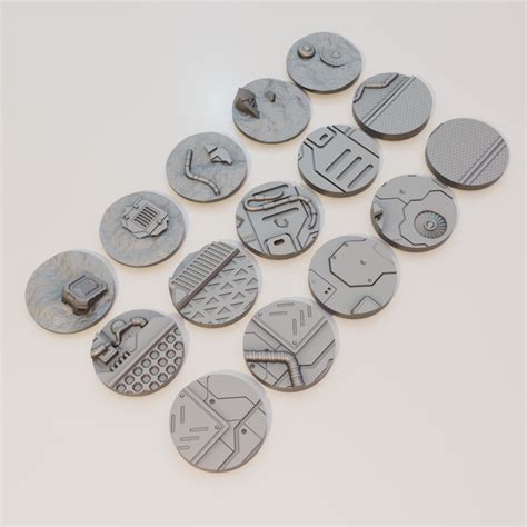 Sci-Fi Bases 40mm (Printable STL) - Saucermen Studios