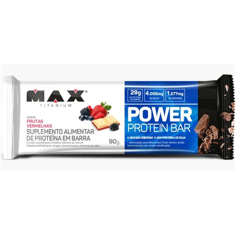 Barra De Proteina Max Titanium Power Protein Bar G Frutas Vermelhas