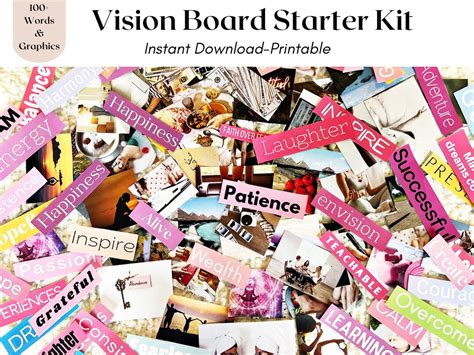 Vision Board Kit Vision Board Printables Vision Board Template