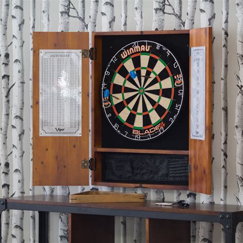 Bristle Dart Board And Cabinet Set Dart Board Play Wood Dart Board Set