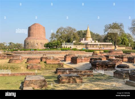 dhamek stupa  shri digambar jain temple sarnath  varanasi