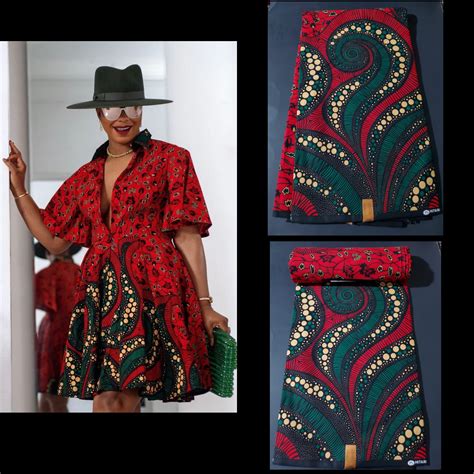 Red And Green African Ankara Fabric Afrique Clothing Store Reviews