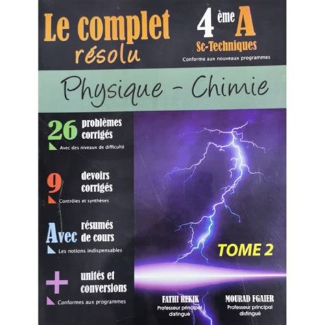 Le Complet R Solu Physique Chimie Tome Bac Sect Technique