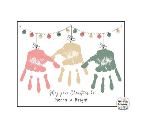 Christmas Lights Handprint Template Winter Handprint Art Preschool