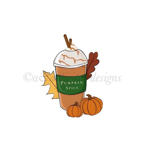 Pumpkin Spice Latte Instant Digital Download, PNG, JPG, SVG Files, Hand Drawn, Clipart - Etsy