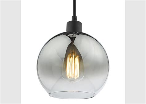 Lycia Light Single Pendant Matt Black Ombre Smoked Glass