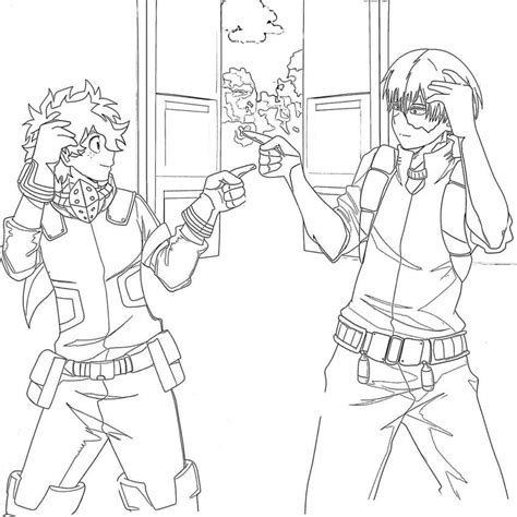 Dibujo De Todoroki E Izuku Midoriya Para Colorear Dibujos Para