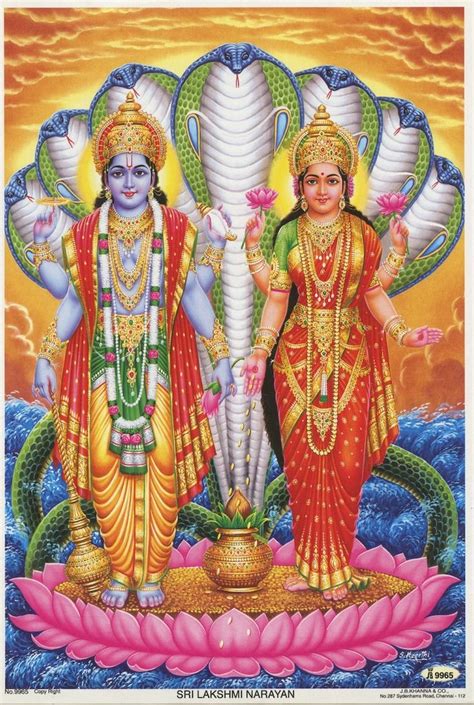 Buy Vishnu Vintage Style Indian Hindu Devotional Poster Print Online In