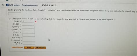 Solved Points Previous Answers Scalc A Chegg