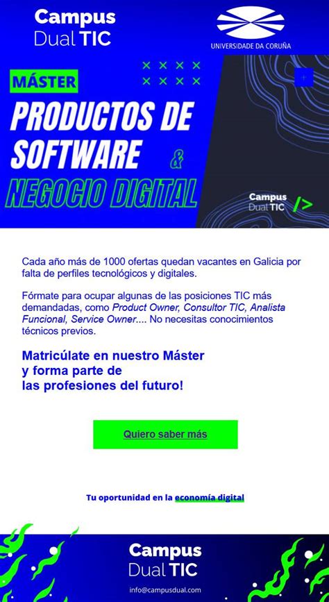 Máster en productos de software y negocio digital título propio