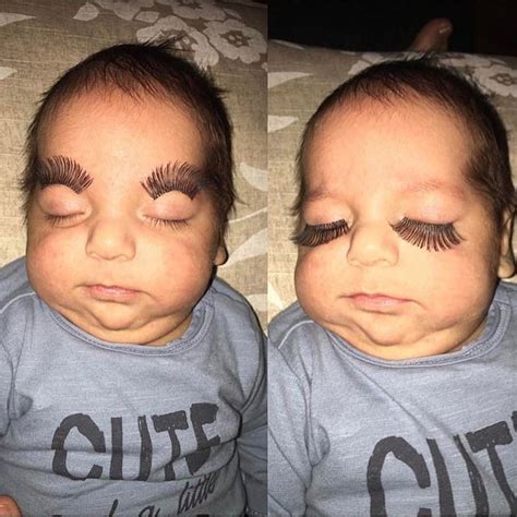 Funny Makeup Artist Baby Faux Eyelashes Instagram Pic | People ...