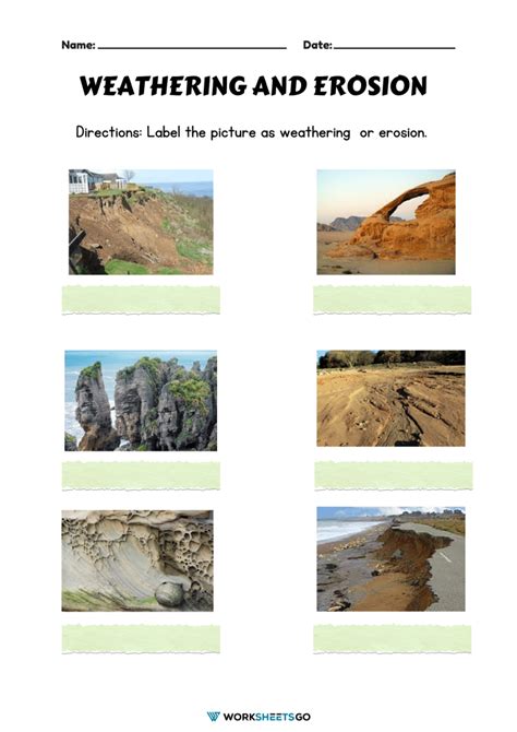 Weathering And Erosion Worksheets | WorksheetsGO