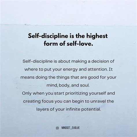 Self Discipline Is The Highest For Of Self Love Self Discipline Self