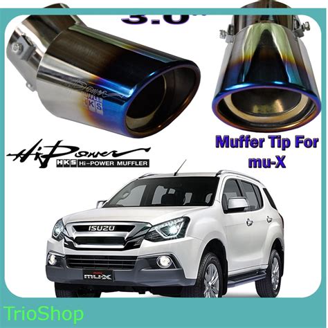 Isuzu Mux HKS 3 MUFFLER TIP Curved Car Universal Burned Exhaust Tip