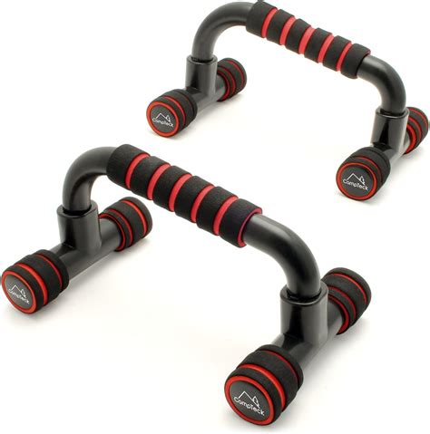 Set Of 2 Push Up Bar Stand Black Abs Black With Red Form Leg And