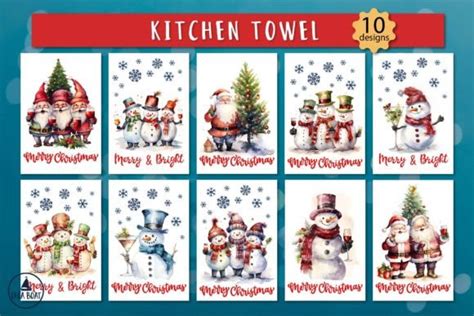 Christmas Kitchen Towel Sublimation Graphic By Olga Boat Design