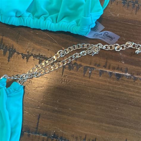 Beach Bunny Swim Beach Bunny Teal Bikini With Gold Chain Hardware Detail Sexy Poshmark