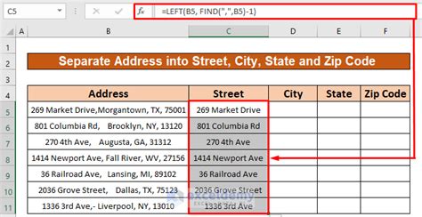 How To Separate The City State And Zip From The Address Using An Excel