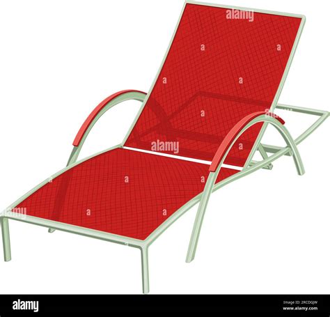 Color Illustration Of Beach Sun Lounger Vector Illustration Of Chaise