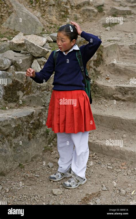 Nepali School Girl In Uniform Hi Res Stock Photography And Images Alamy