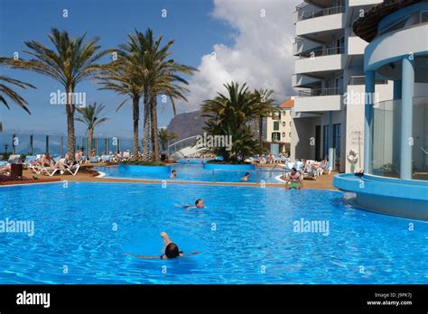 Portugal,Madeira,Funchal,hotel pool,outside,island,hotel,pool,person ...