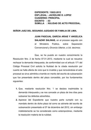 Nulidad De Acto Procesal PDF