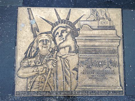 Statue of Liberty commemoration plaque in Union Square, New York ...