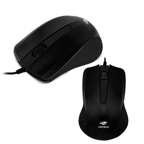 Mouse USB Ambidestro C3Tech Preto MS 20BK SobralTech