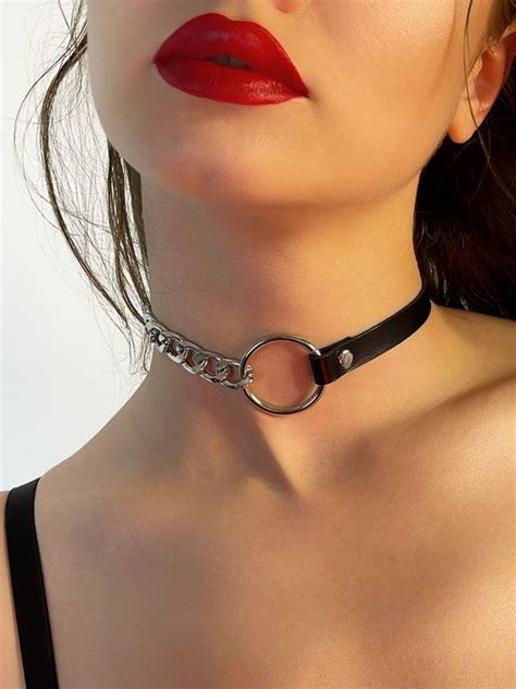 Leather Chocker Leather Choker Necklace Leather Chain Collar