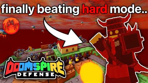 Soloing Red Hard Mode Doomspire Defense Rewrite Roblox Youtube