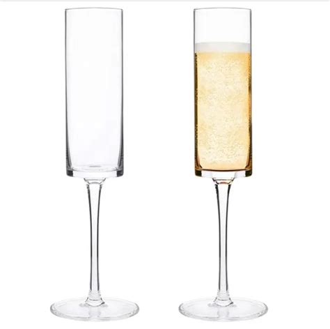 Amazon Hot Sale Party Cylinder Wedding Crystal Champagne Flute Glass