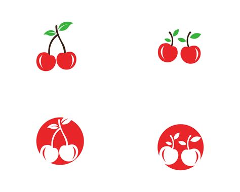 Cherry Logo Template Vector Icon Vector 595663 Vector Art At Vecteezy