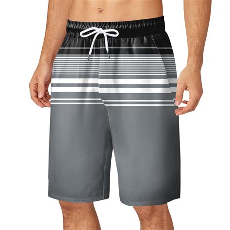 CHANGMOO Men Swim Trunks With Compression Liner Print Beach