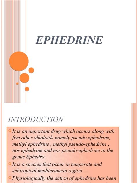 Ephedrine | PDF | Chemistry | Physical Sciences