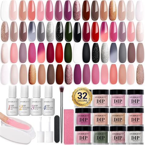 Amazon AZUREBEAUTY Dip Powder Nail Starter Kit Brown Nude Pink