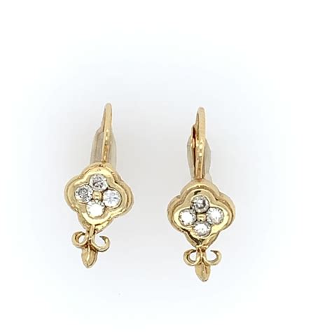 Fleur De Lis Earrings 001 150 01566 Diamond Earrings From Simones