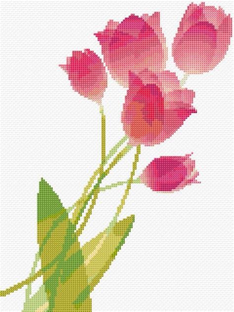 Tulips Cross Stitch Designs Floral Cross Stitch Cross Stitch