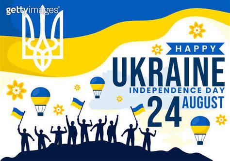 Happy Ukraine Independence Day Vector Illustration On August With