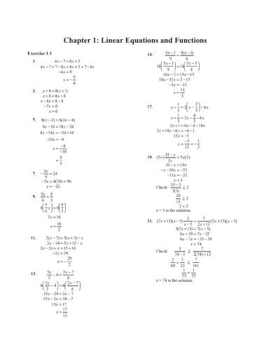 Linear Equations - Examples, Formula, How to Solve, PDF