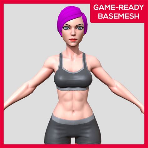 Stylized Female Character Basemesh Rigged On Artstation At