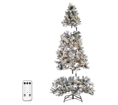 Safavieh 7 5 Ft Frosted Pre Lit Faux Pine Christmas Tree QVC