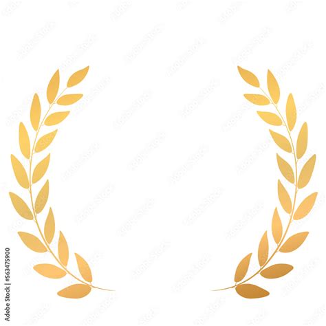 Gold Wreath Leaves Ornament On Png Transparent Background Vector