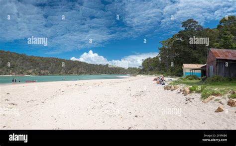 Pambula Beach at the mouth of the Pambula River where it meets ...