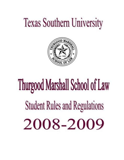 Student Rules And Regulations Thurgood Marshall School Of Law