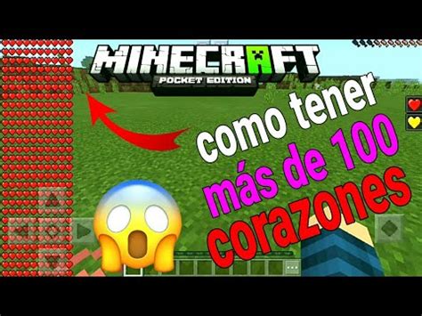 Como Tener M S De Corazones En Minecraft Pe Youtube