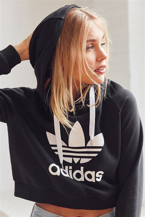 Adidas Trefoil Cropped Hoodie Sweatshirt Best Hoodies Popsugar Fitness Photo 9