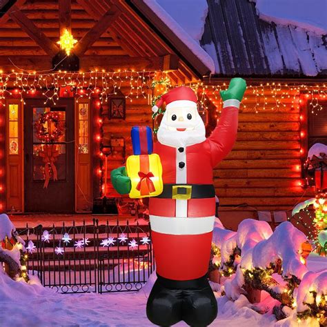 Amazon Sunnyglade Ft Christmas Inflatable Santa Outdoor