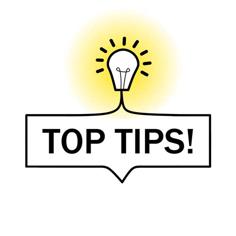 Top Tips Badge With Lightbulb Icon Design Modern Style Vector