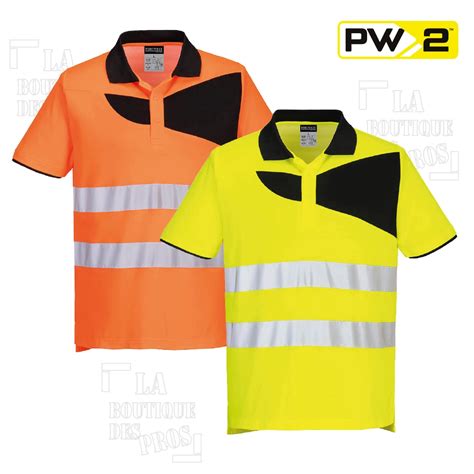 Polo Haute Visibilité MC PW2 PORTWEST pas cher laboutiquedespros