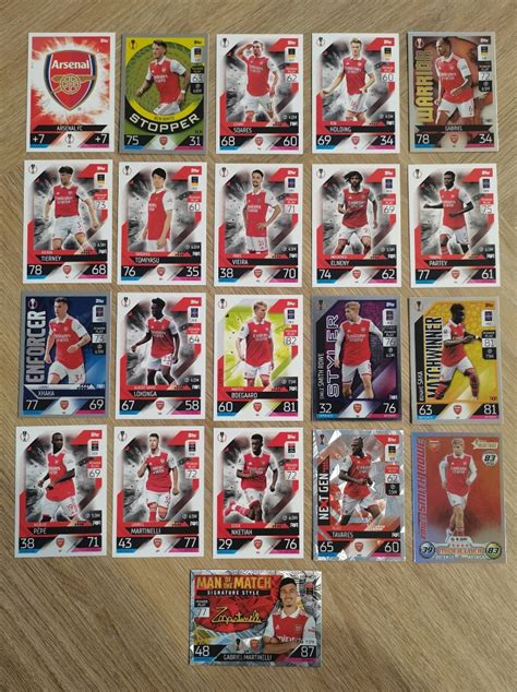 Arsenal Cards Match Attax UCL 2022 23 Complete Base Lot Of 21